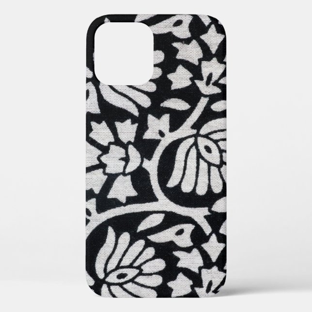 Pflanze, Blume, abstrakte schwarz-weiße Tischdecke Case-Mate iPhone Hülle (Rückseite)