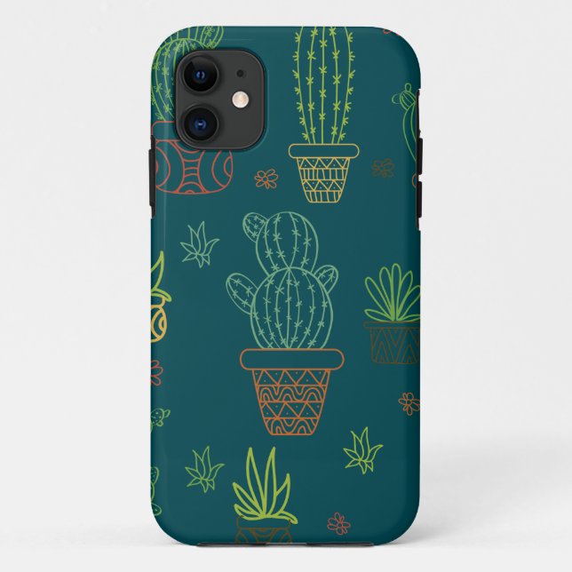 Pflanze Cacti Illustration Boho Cactus Case-Mate iPhone Hülle (Rückseite)
