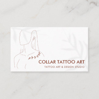 Pflanze Collar Bone Tattoo Visitenkarte