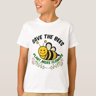 Pflanze der Bienen gerettet mehr Blume Kinder T-Shirt