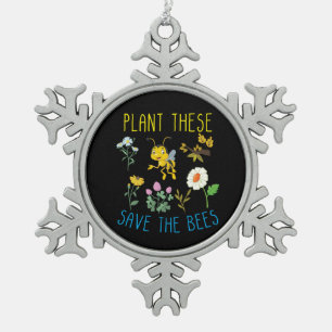 Pflanze der Imkerei Diese Rettete die Bienen Schneeflocken Zinn-Ornament
