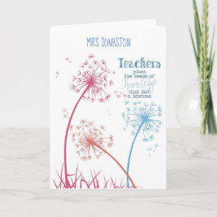 Pflanze der Samen des Wissens Dandelion Zitat Karte