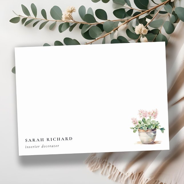 Pflanze des gepolsterten Blumenhauses Wasserfarben Mitteilungskarte (Von Creator hochgeladen)