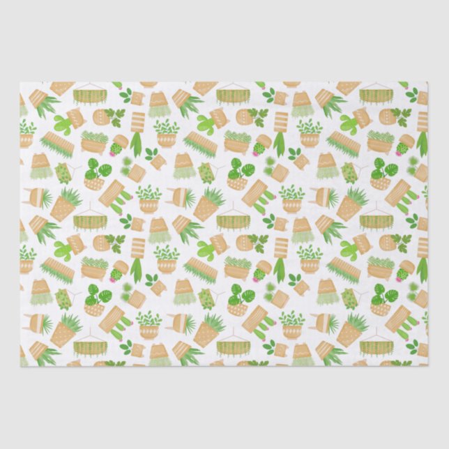 Pflanze des Hauses Kaktus zum Weißzettel Seidenpapier (Vorderseite)