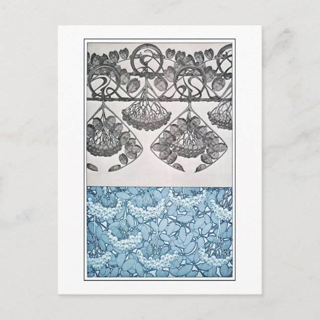 Pflanze des Jugendstils, Mucha Postkarte (Vorderseite)