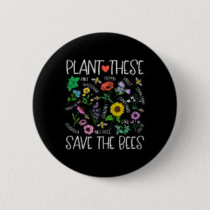 Pflanze Diese Gerettet Bees Wildblume Earth Day Su Button