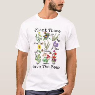 Pflanze diese Rettete die Bienen Gelbblumen T-Shirt
