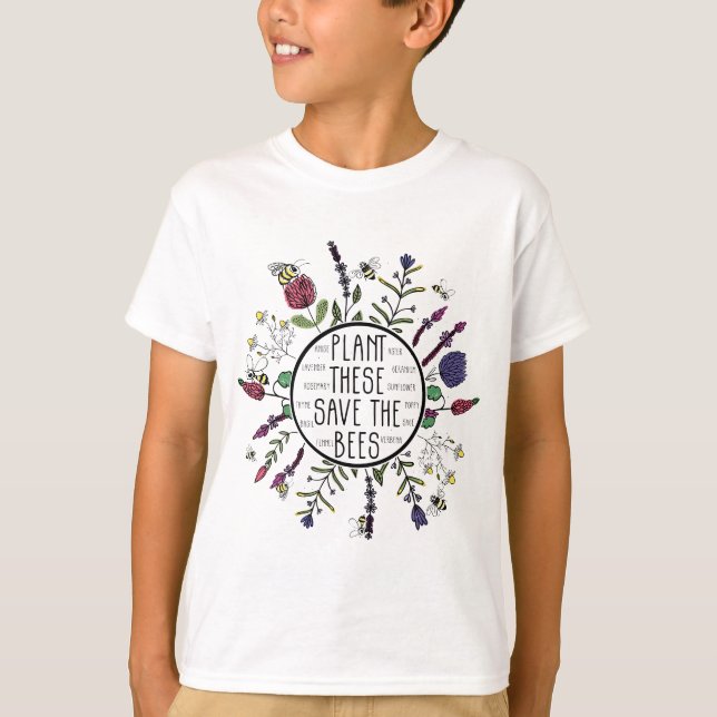Pflanze Diese Rettete die botanischen Blume der Bi T-Shirt (Vorderseite)