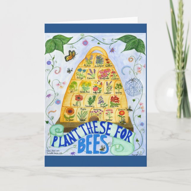 Pflanze dieser Unterlagen für die Bienengrußkarte Karte (Vorderseite)