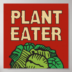 Pflanze Eater Retro-Design vegetarisch vegan Poster