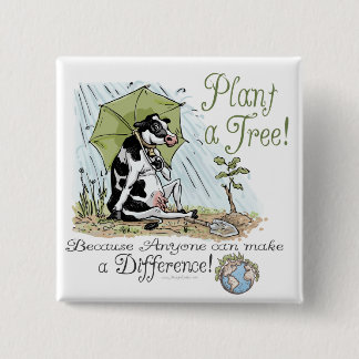 Pflanze ein Baum-Erdtageskuh-Gang Button