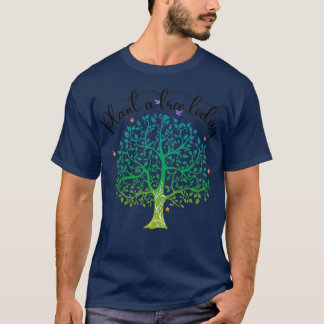 Pflanze ein Baum heute Cooles Umweltmuster T-Shirt