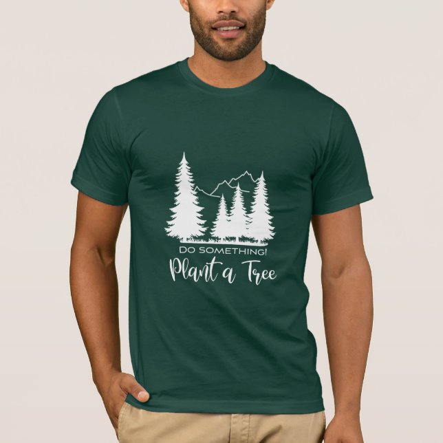 Pflanze ein Baum, Rett unsere Wälder cool- Grüner  T-Shirt (Vorderseite)