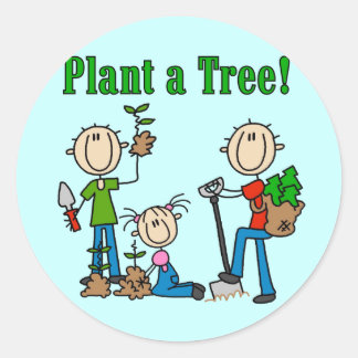 Pflanze ein Baum-T - Shirts und Geschenke Runder Aufkleber