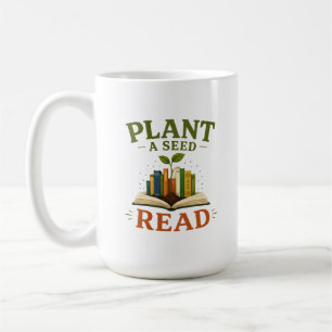 Pflanze eine Saat Vintage-Buchliebhaber-Illustrati Kaffeetasse