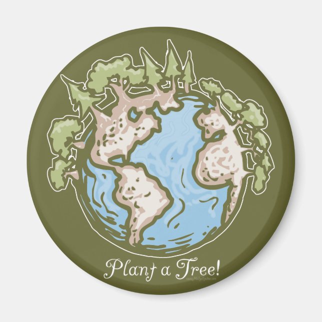 Pflanze eines Tree Earth Day Gears Magnet (Vorne)