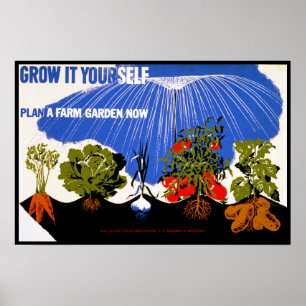 Pflanze es selbst ~ Baue jetzt einen Farmgarten an Poster