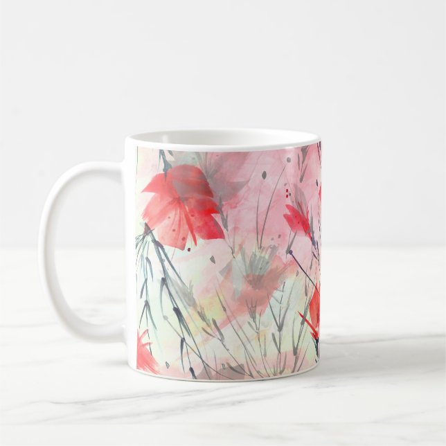 Pflanze für Wasserfarben Blume Muster Kaffeetasse (Links)