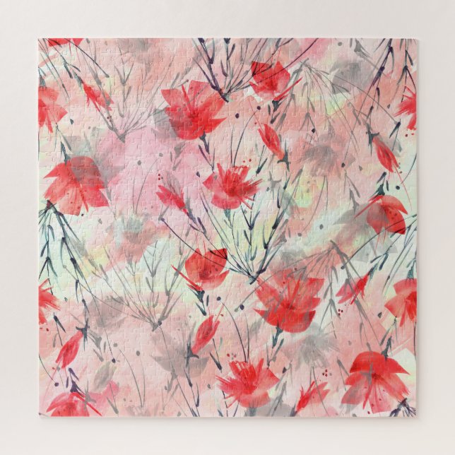 Pflanze für Wasserfarben Blume Muster Puzzle (Vertikal)