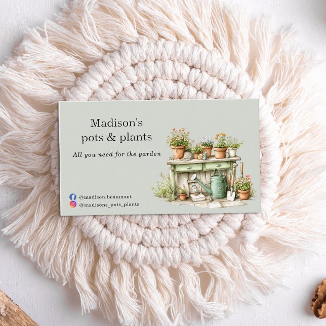 Pflanze Gartenzentrum Aquarell Visitenkarte (Von Creator hochgeladen)