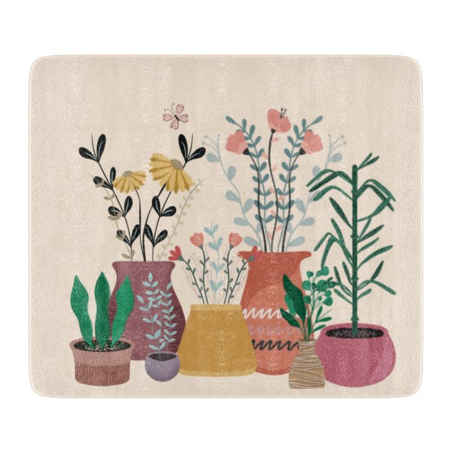 Pflanze Happy Schneidebrett (Vorderseite)