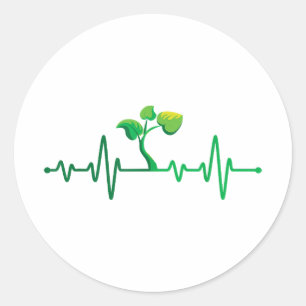 Pflanze Heartbeat - Botany Botanist Gardens Pflanz Runder Aufkleber