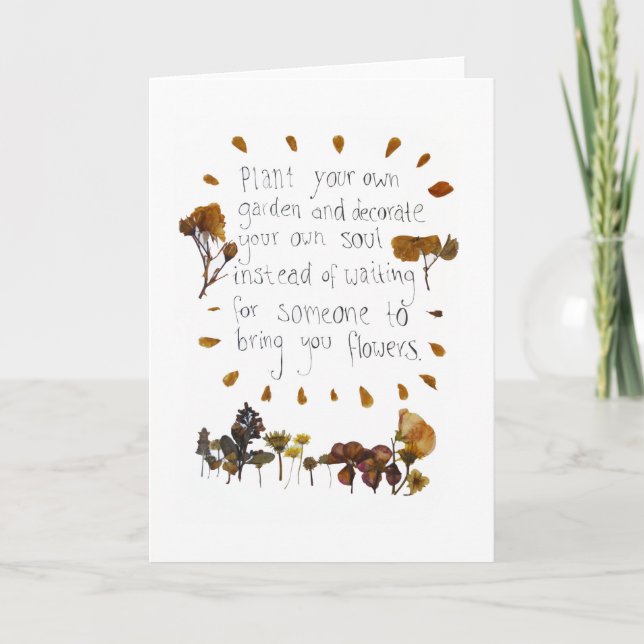 Pflanze Ihr eigener Garten Inspirational Karte (Vorderseite)