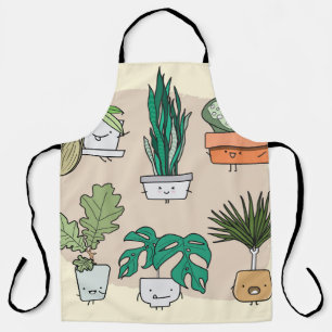 Pflanze im niedlichen Haus: bunt botanisch. Schürze