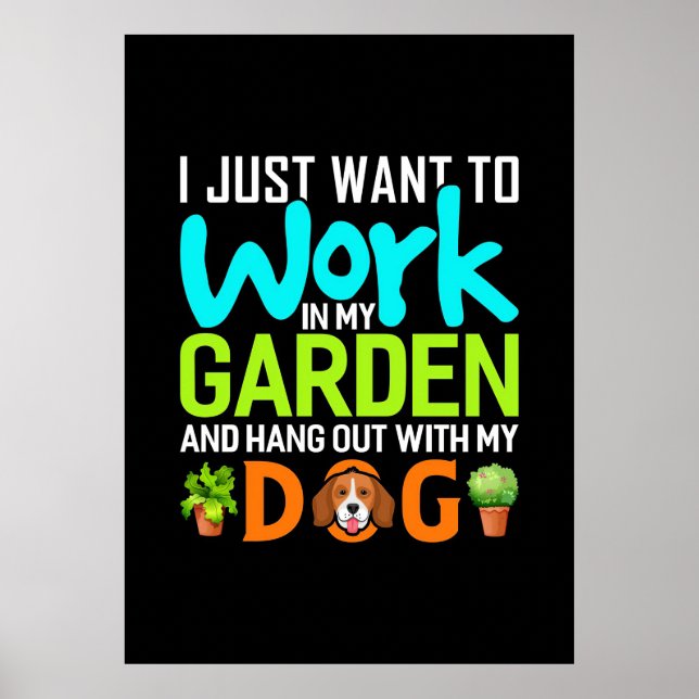 Pflanze in meinem Garten mit meinem Hund Poster (Vorne)
