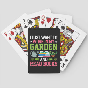 Pflanze in meinem Garten und Bücher lesen Spielkarten