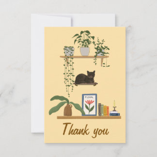 Pflanze, Katzen und Bücher - Katzen als Bücher Dankeskarte