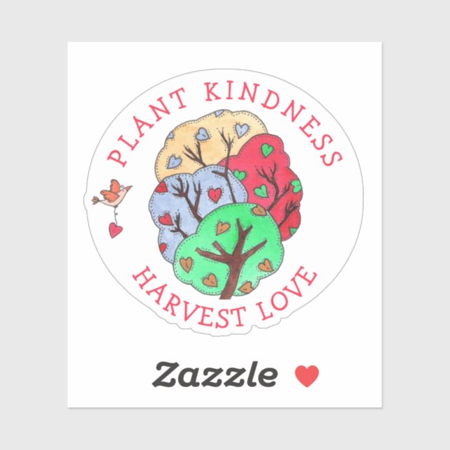 Pflanze Kindness Harvest Liebe Herzschlag Aufkleber (Blatt)