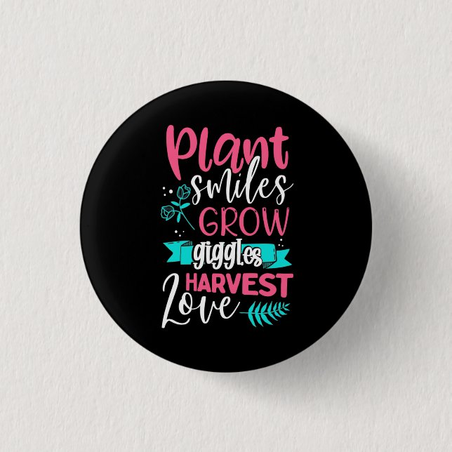Pflanze Lächeln Grow Giggles Liebe Button (Vorderseite)