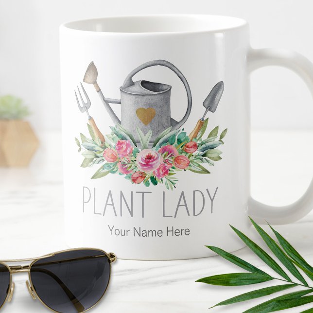 Pflanze Lady Boho Watercolor Gardener Spaß Kaffeetasse (Von Creator hochgeladen)
