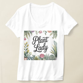Pflanze Lady Botanischer Rahmen Weißer T - Shirt
