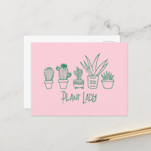 Pflanze Lady Cactus Succulent Garening Lover Postkarte