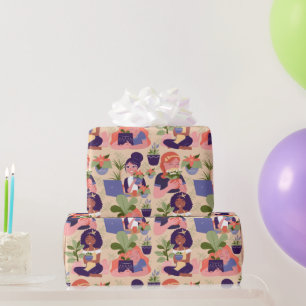 Pflanze Lady Garening Papier Geschenkpapier