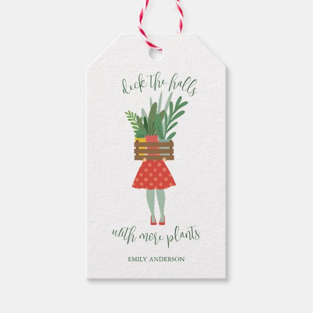 Pflanze Lady Weihnachtsgeschenk-Tag Geschenkanhänger (Vorderseite)