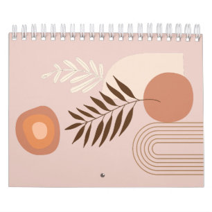 Pflanze Leaf Boho Sun Calendar in mehrfarbigen Far Kalender