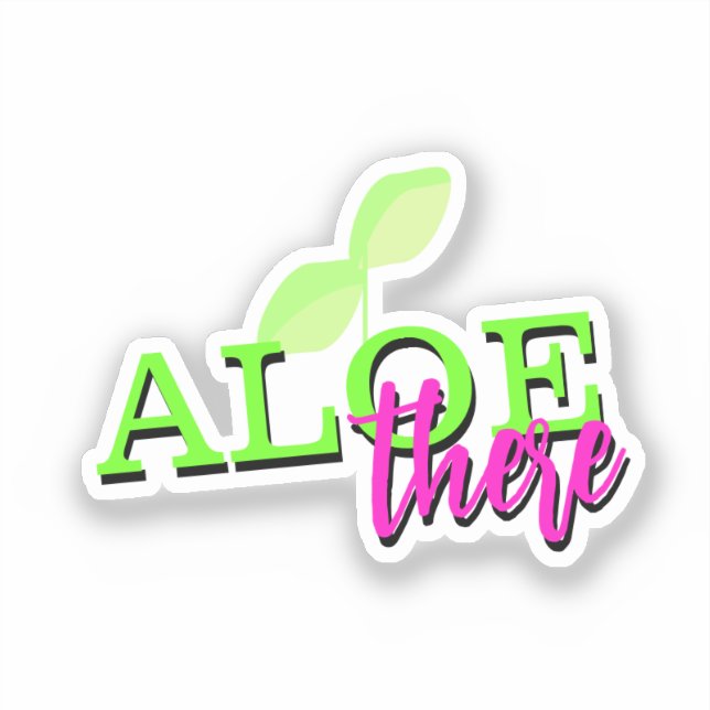 Pflanze Leaf Neon Script Sticker (Vorderseite)