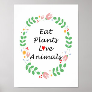 Pflanze Lieben vegan essen Poster