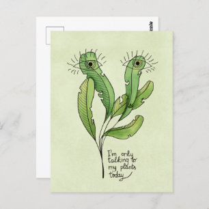 Pflanze Liebhaber lustige introvertierte Gärtner Postkarte