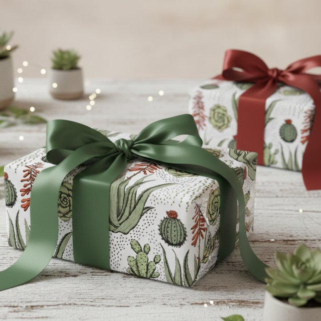 Pflanze Lover Aloe Vera Succulents Cactus Nature Geschenkpapier (Elegant Aloe Vera Wrapping Paper 4 Nature & Plant Lover. Green Aloe & Cactus Plant Botanical Pattern)