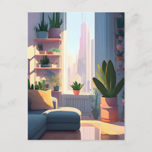 Pflanze Lover Apartment, Postüberquerung Postkarte (Vorderseite)
