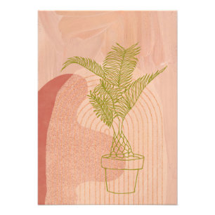 Pflanze Lover Boho Line Art Pflanze Fotodruck