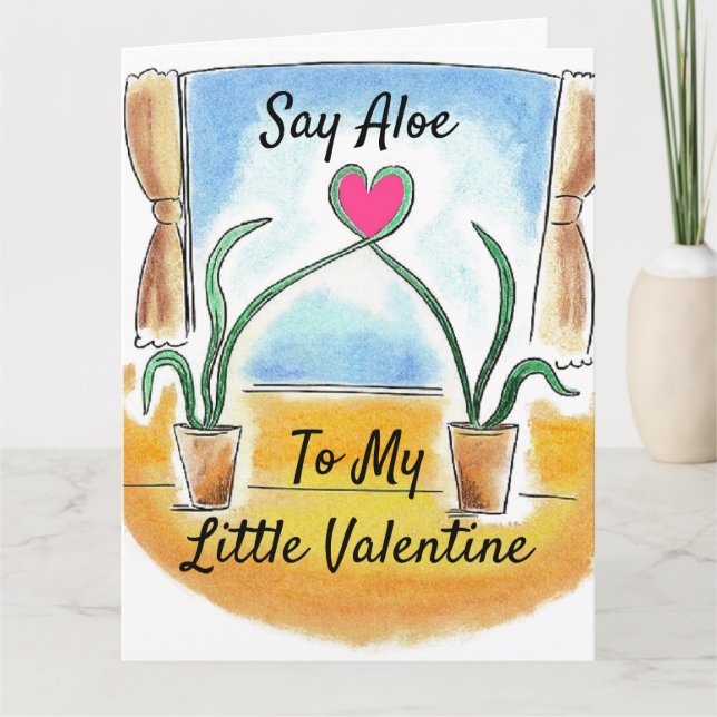 Pflanze Lover's Valentine, sag Aloe zu meinem Klei Karte (Vorderseite)