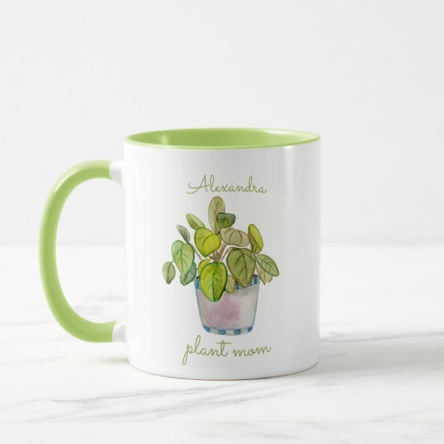 Pflanze Mama Aquarellgepflasterte Haushaltspflanze Tasse (Links)