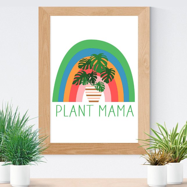 Pflanze Mama Boho Rainbow Garden Monstera Blätter Poster (Von Creator hochgeladen)