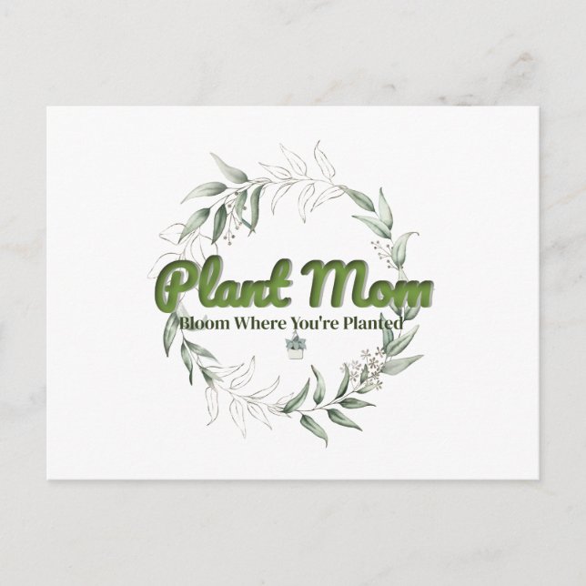 Pflanze Mama Botanischer Dank Postkarte (Vorderseite)