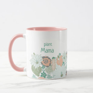 Pflanze Mama Cactus succulents personalisieren Tas Tasse
